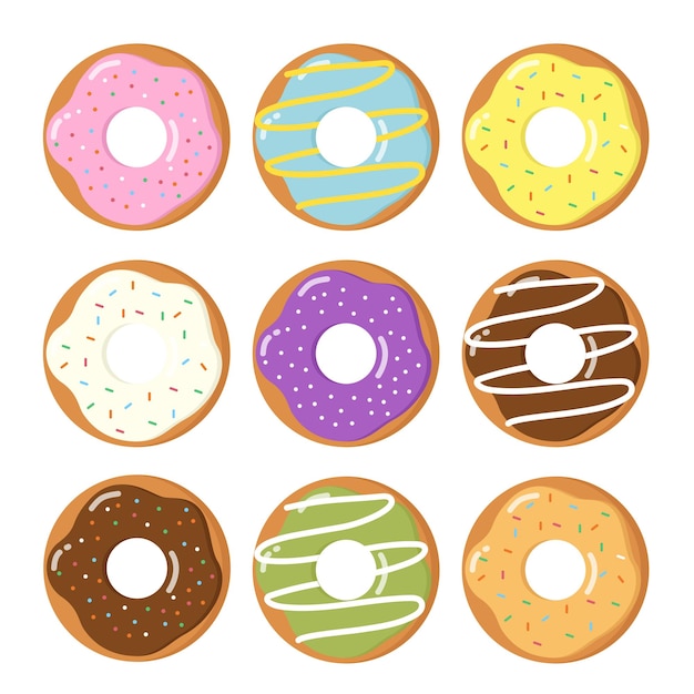 Colorful various donut