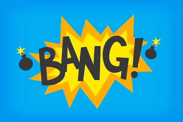 Vector colorful vector comic speech bubble with sound bang