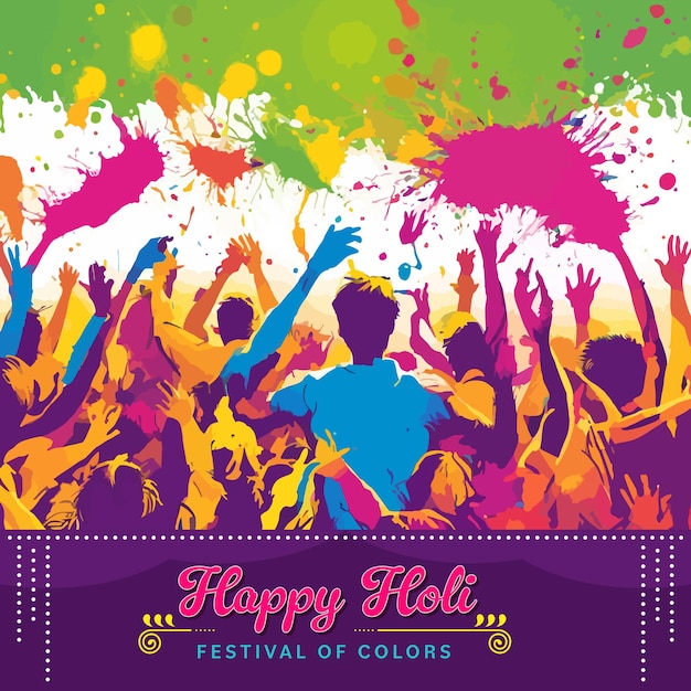 Vector colorful vector design for holi festival poster card creative design