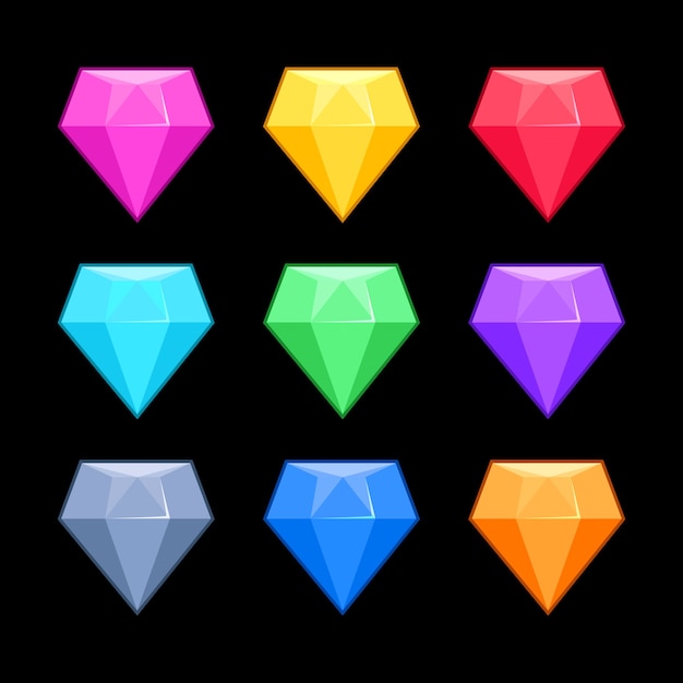 Colorful vector diamonds isolated