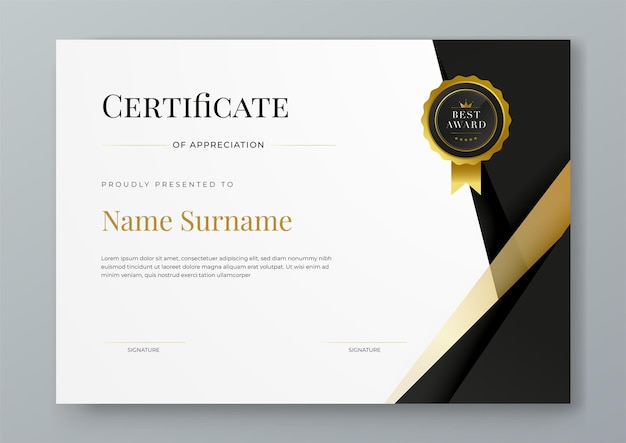 colorful vector flat and gradient modern certificate template for corporate or awards for appreciation achievement awards diploma corporate and education