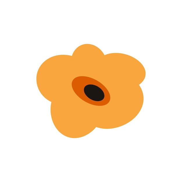 Colorful vector illustration drawn in flat style Suitable for books articles web sites apps etc Image of simple orange flower with black stigma