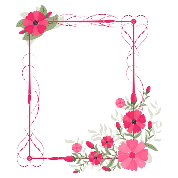 Vector colorful vector image frame floral design