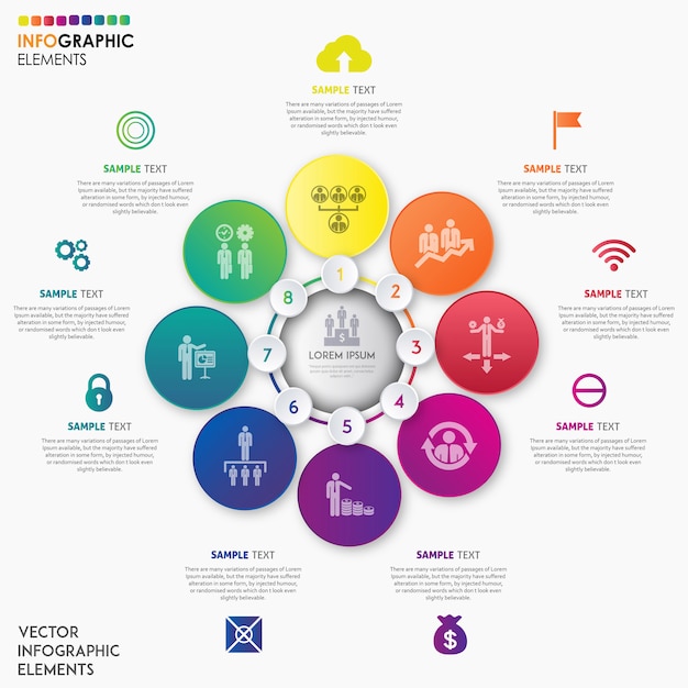 Design colorato infografica vettoriale