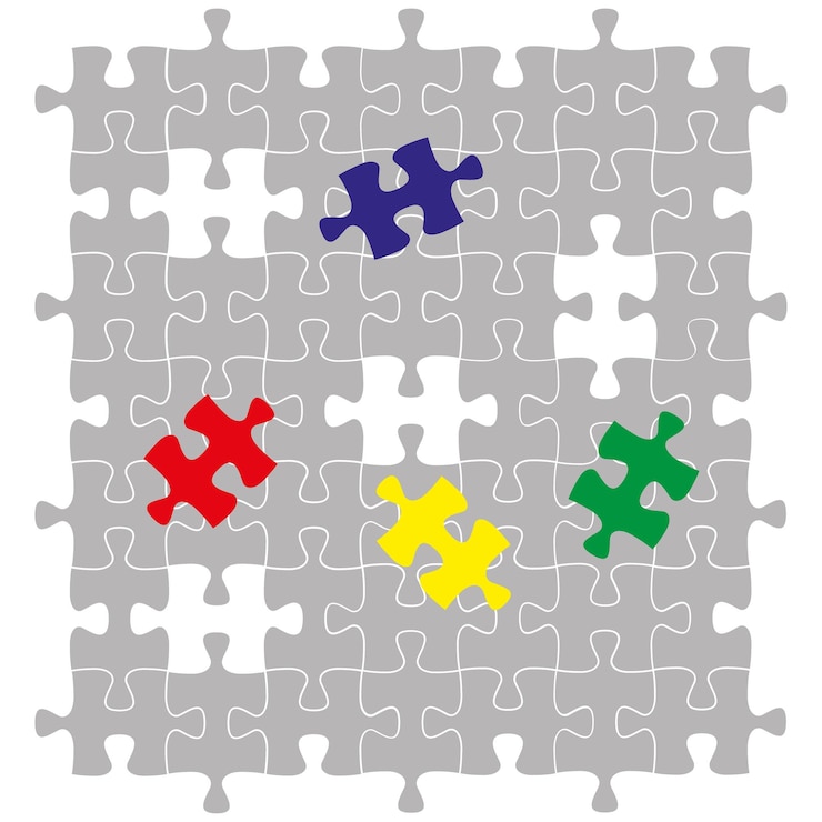 Vector colorful vector jigsaw puzzle seamless pattern vector