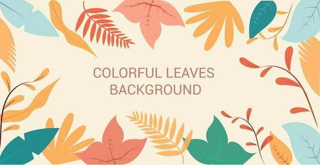 Vector colorful vector leaves landscape background