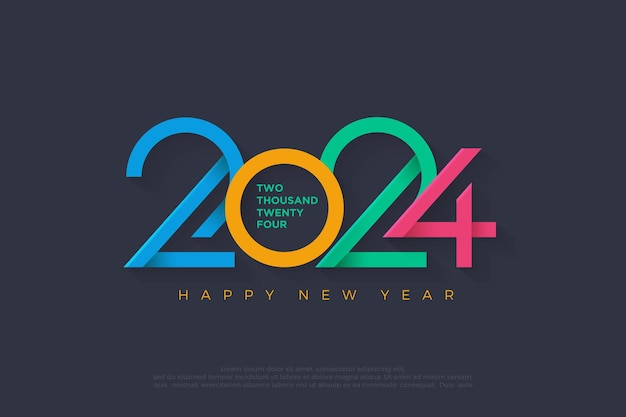 Vector colorful vector number 2024 design this design is suitable for magazines banners and social media post posters