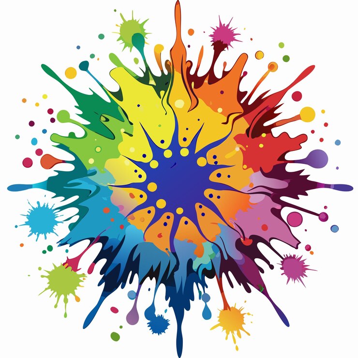 Vector colorful vector paint splatter background