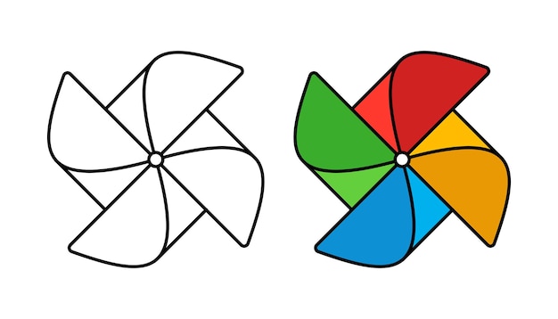 Colorful Vector Pinwheel Illustration