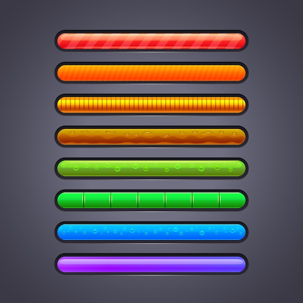 Colorful vector progress bar for games