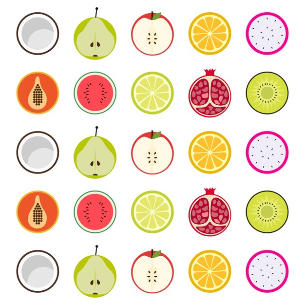 Colorful vector seamless pattern with fruits