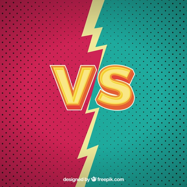 Vector colorful versus background with lightning bolt