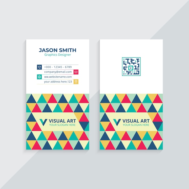 Colorful vertical business card