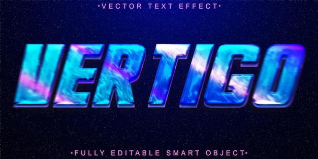 Vettore vettore vertigo colorato effetto di testo dell'oggetto intelligente completamente modificabile