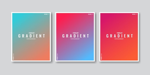 Colorful and vibrant abstract gradient background template set