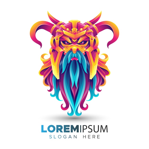 Vector colorful viking logo template