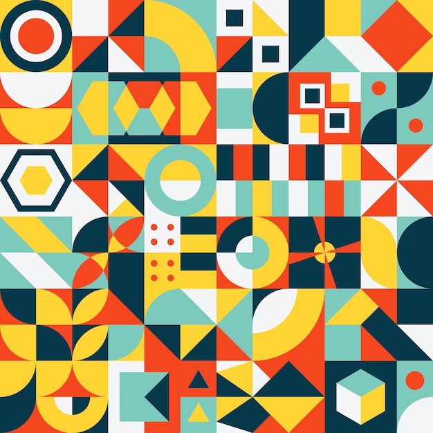 Colorful vintage geometric mosaic background.abstract  retro geometric shape