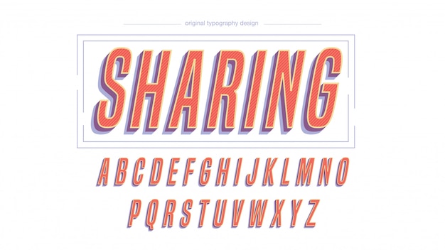 Colorful vintage italic bold typography