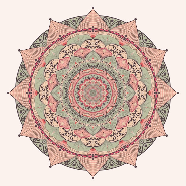 Colorful vintage mandala art