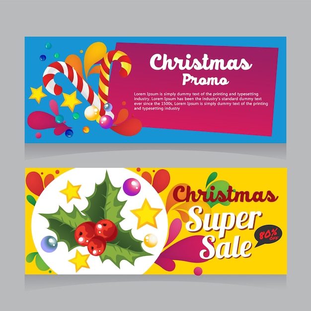 Colorful vivid christmas sale banner