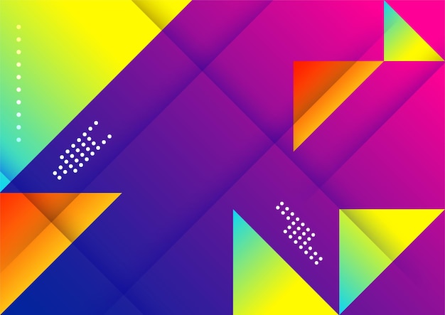 Colorful vivid vibrant gradient abstract background with geometric shapes