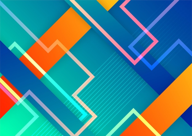 Colorful vivid vibrant gradient abstract background with geometric shapes