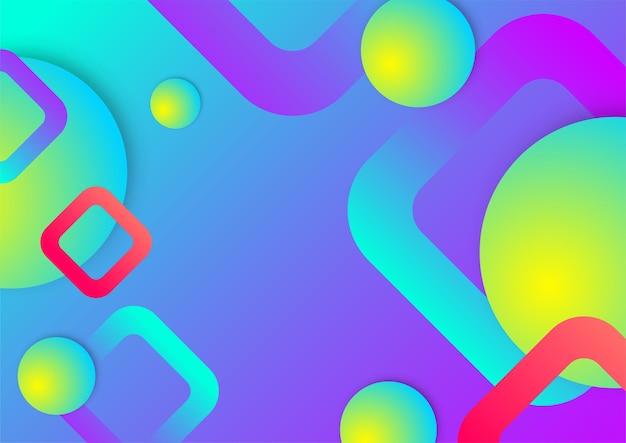 Colorful vivid vibrant gradient abstract background with geometric shapes