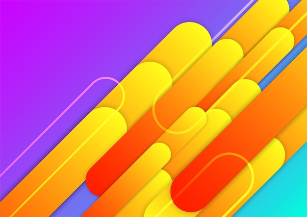 Colorful vivid vibrant gradient abstract background with geometric shapes