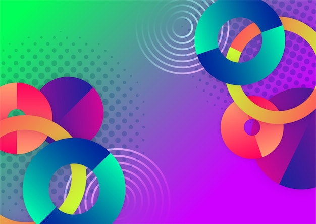 Colorful vivid vibrant gradient abstract background with geometric shapes