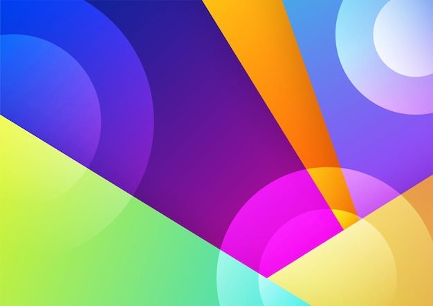 Colorful vivid vibrant gradient abstract background with geometric shapes