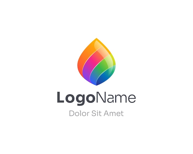 Colorful water drop logo gradient