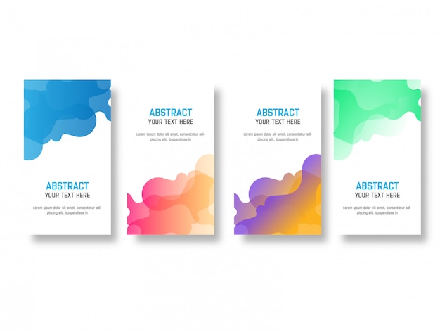 Colorful watercolor banners set