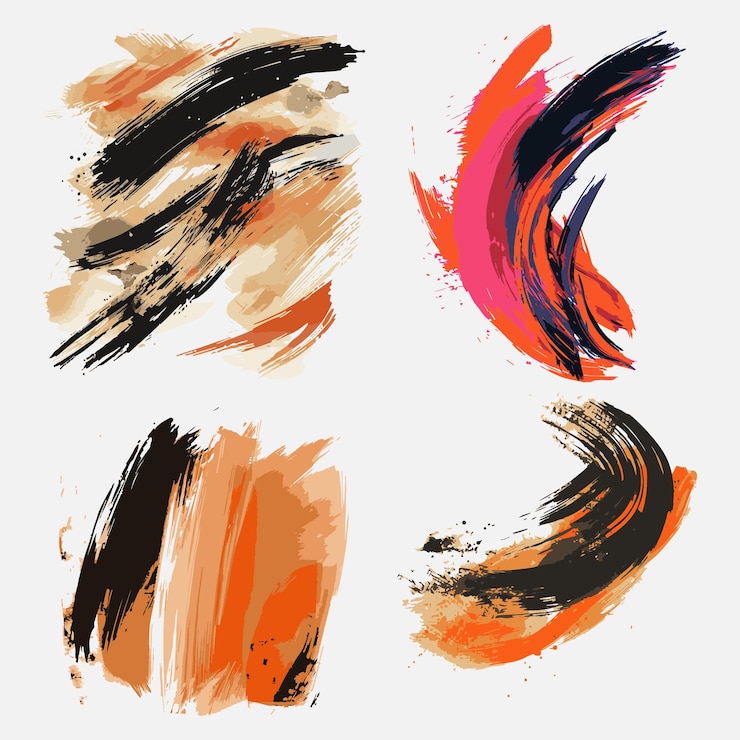 Vector colorful watercolor brush stroke design