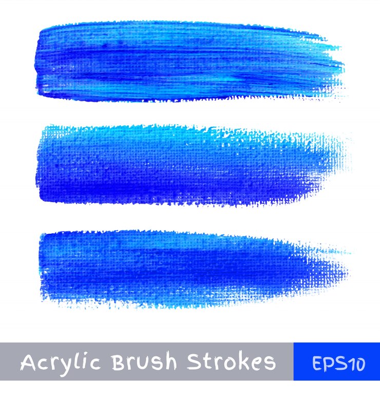Vector colorful watercolor brush strokes on canvas