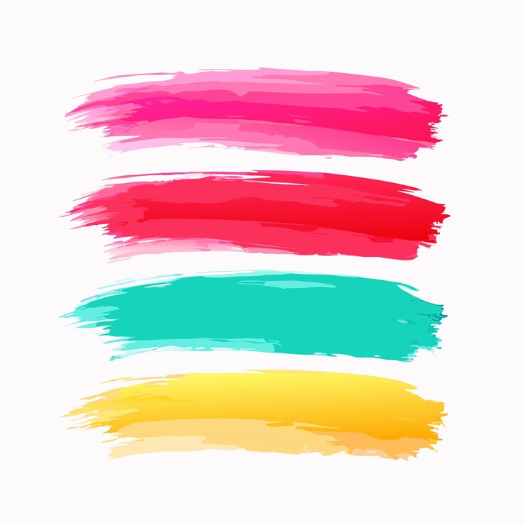 Vector colorful watercolor brush strokes design on a isolated white background 12