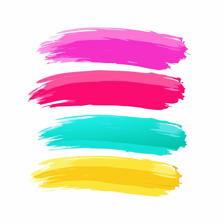 Vector colorful watercolor brush strokes design on a isolated white background 5