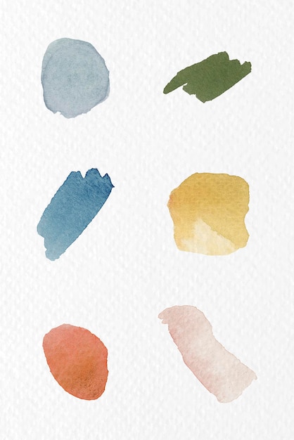 Colorful watercolor brush strokes vector