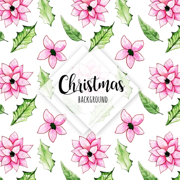 Vector colorful watercolor christmas pattern background