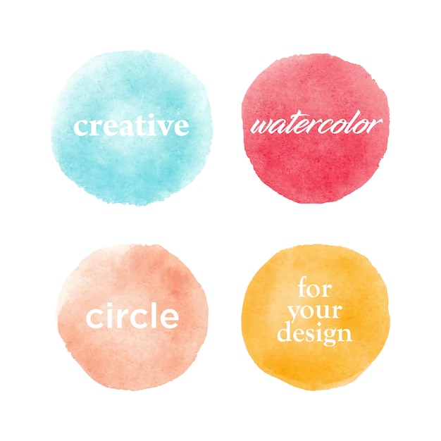 Colorful Watercolor Circle Design Set