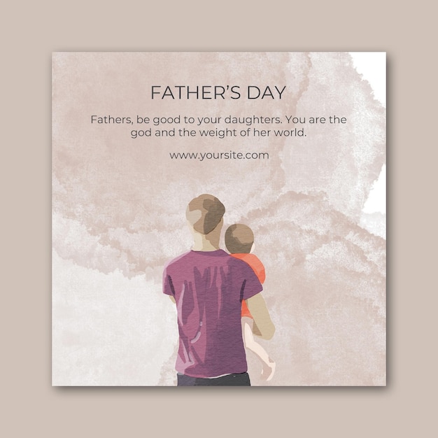 Vector colorful watercolor father day instagram post