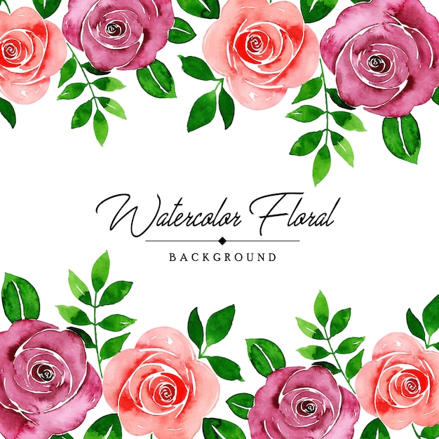 Colorful watercolor floral background