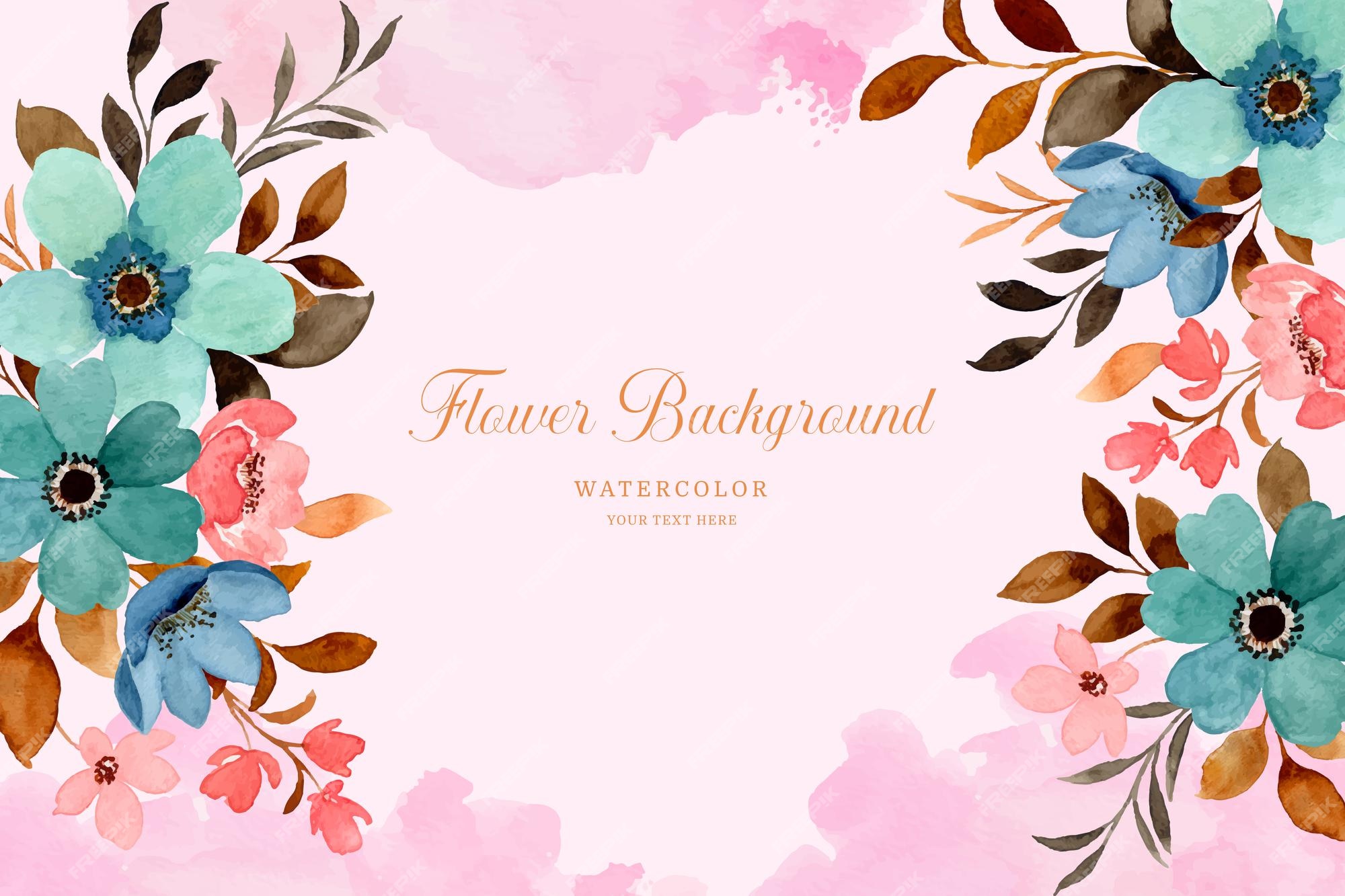 Premium Vector | Colorful watercolor floral background