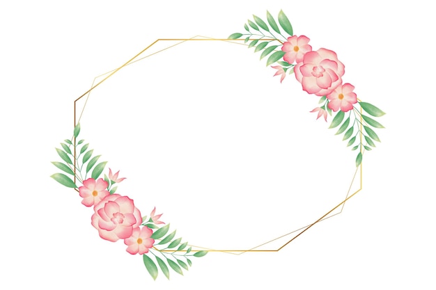 colorful watercolor floral wreath frame background