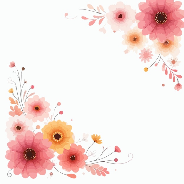 Vettore illustrazione vettoriale a sfondo di fiori ad acquerello colorato disegno floreale