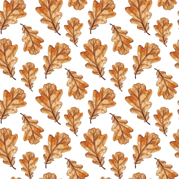 Colorful watercolor Seamless pattern with beautiful autumn fallen leaves Autumn background