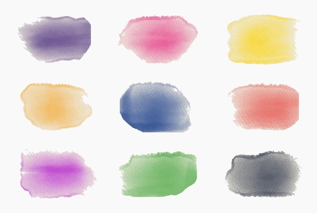 Colorful watercolor splashes background 9 vector