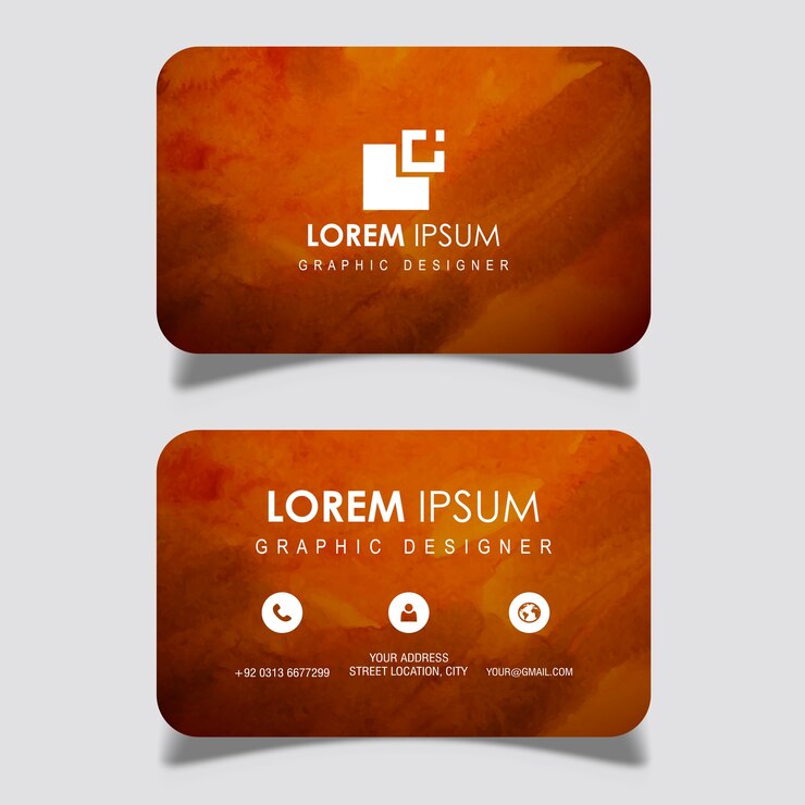 Colorful Watercolor Splatter Visiting  Card