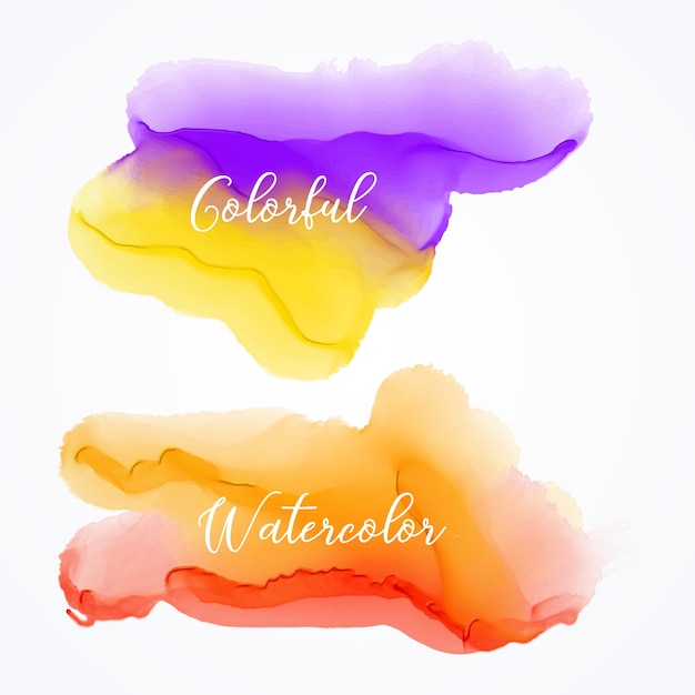 Vector colorful watercolor textures