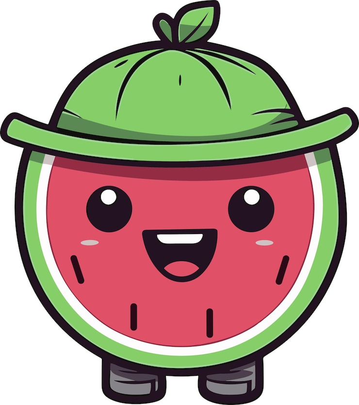 Vector 다채로운 수박 콩투르 티