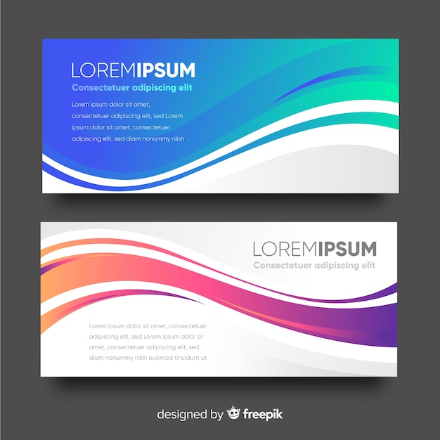 Vector colorful wave banner template